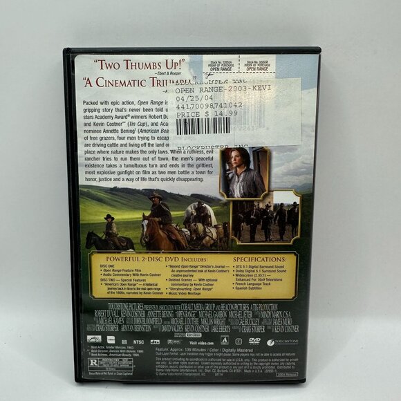 Open Range 2 Disc Collectors Edition DVD R Robert Duvall Kevin Costner - Picture 2 of 3